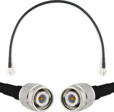 Obrázek produktu pro 50cm koaxiální kabel TNC samec na TNC samec - Prodlužovací kabel TNC HF-240 (ekvivalent LMR 240) 0,5 metru propojovací kabel (50 Ohm) - Černý anténní kabel pro HAM rádio CB rádio WIFI anténu