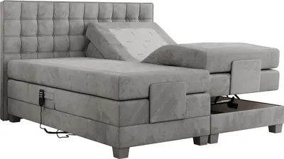 Produktbild von Boxspringbett mit Motor, elektrisch - Elektro - 140x200cm - Hellgrau - H3