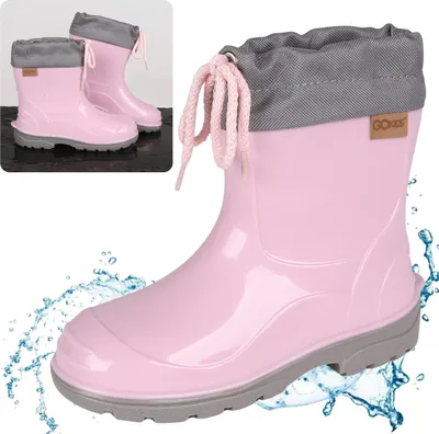 Produktbild von LEMIGO KIMMY Kindergummistiefel mit Bindung - wasserdichte Regenstiefel mit rutschfester Sohle, rosa 26 EU