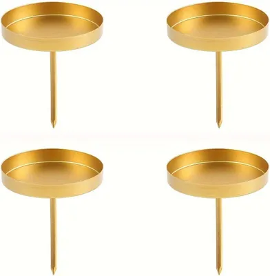 Imagen del producto de Soportes para velas, 4 unidades, de metal, para velas de hasta 8 cm de altura, ideales para el calendario de Adviento