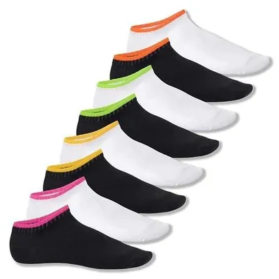 Zdjęcie produktu dla Skarpetki sportowe sneaker męskie damskie kolorowe 8 par neonowy
