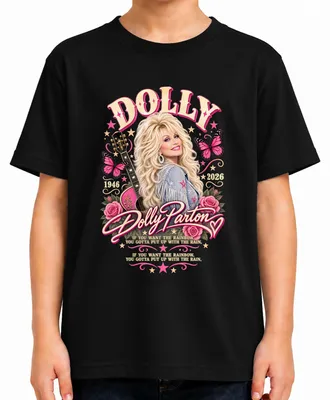 Produktbild von Dolly Parton In Loving Memory 1946 2026 Country Musik Legende RIP Kinder T-Shirt, Schwarz, 152