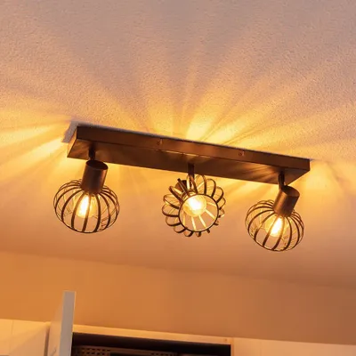 Produktbild von hoftronic LED-Deckenleuchte 40W 3-flammig E14 Schwarz IP20 dimmbar schwenkbar