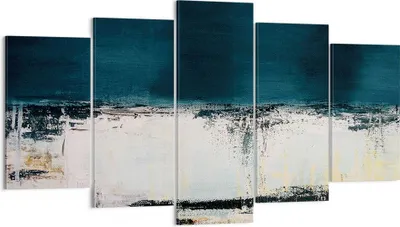 Produktbild von Bild auf Leinwand - Leinwandbild - 5 Teile - Abstraktion gerieben schwarz - 160x85cm - Wand Bild - Wanddeko - Wandbilder - Leinwanddruck - Bilder - Wanddekoration - Leinwand bilder - EA160x85-4381