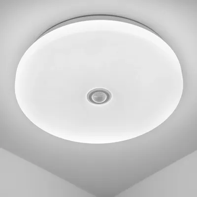 Image de LUMILED LED plafonnier 24W 2160lm plafonnier 4000K blanc neutre Ø38cm blanc détecteur de mouvement rond plat moderne salon chambre enfants, chambre à coucher