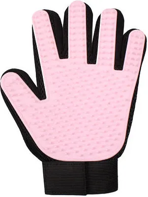 Imagen del producto de Guante para cepillar mascotas, color rosa, modelo 40168