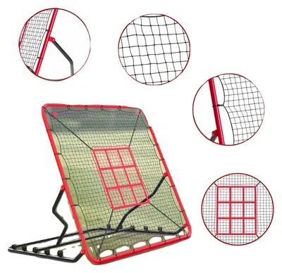 Zdjęcie produktu dla Odbijacz do piłek baseballowych, wymiary 137 cm x 122 cm, 5 regulowanych kątów, wytrzymała konstrukcja, odporny na promieniowanie UV, przenośny