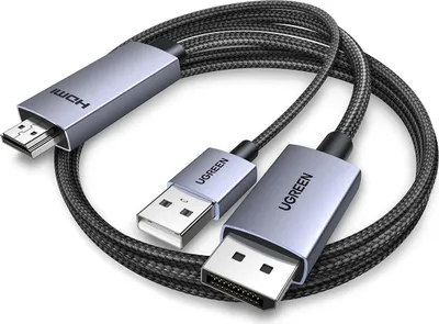 Produktbild von Ugreen Hd169 4K 60Hz Displayport Hdmi Kabel 2M (Schwarz)