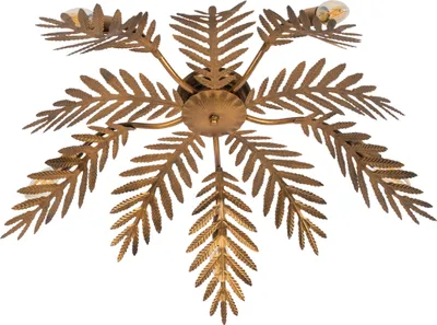 Produktbild von QAZQA - Retro Vintage Deckenleuchte I Deckenlampe I Lampe I Leuchte 5-flammig Gold I Messing - Botanica I Wohnzimmer I Schlafzimmer - Stahl Rund - LED geeignet E14