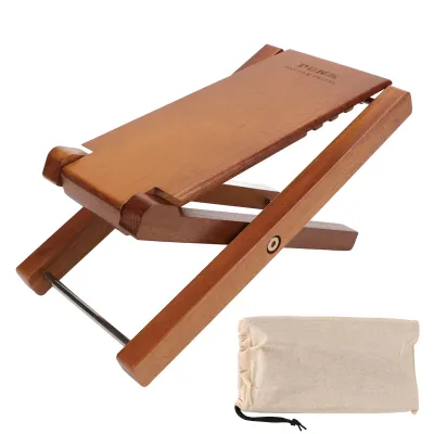 Produktbild von Fußstütze für Gitarre, stabiles Holz, eleganter Stil, 3-fach höhenverstellbar, faltbarer Gitarren-Fußhocker für die Leistung von Gitarrenspielern