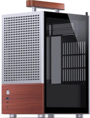Produktbild von Jonsbo T6, Midi Tower, PC, Holz, Silber, ITX, Stahl, Glas, Aluminium, Gaming
