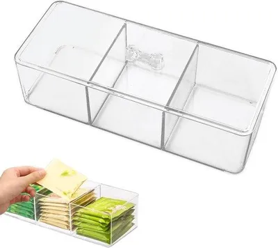 Produktbild von Kaffeezucker-Organizer 3-fach transparent Kunststoff