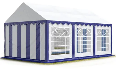 Immagine prodotto di TOOLPORT Tendone per feste 4x6 m PVC blu-bianco 100% impermeabile Tendone da esterno Tenda party