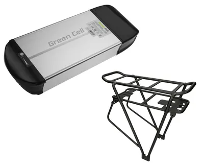 Obrázok produktu pre windmeile | GreenCell batéria pre e-bike 36V 10.4Ah s nosičom na batožinu, s krytom regulátora, Li-Ion články, 250W, BMS, indikátor nabíjania, bicykel, e-bike, pedelec