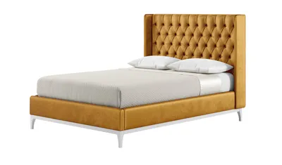 Produktbild von Schlaffabrik Polsterbett MARLON mit gestepptem Kopfteil und Seitenpaneelen (Velluto 8 & Weiß)
