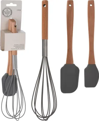 Zdjęcie produktu dla Küchenhelfer-Set 3-tlg., Silikon/Holz