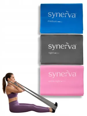 Produktbild von Synerva Rehabilitationsbänder Set TPE 3er Pilates Latexfrei