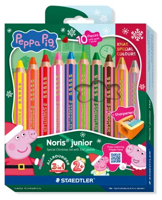 Produktbild von STAEDTLER Noris junior Buntstifte Peppa Wutz 10er Set - Weihnachtspromo