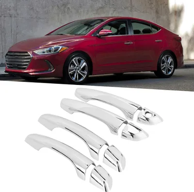Immagine prodotto di 8 coperture per maniglie esterne delle portiere in ABS argento per Hyundai Elantra 2018-2019