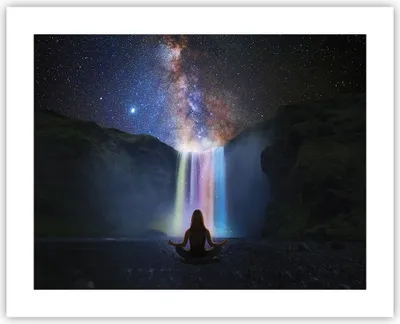 Produktbild von Poster - Poster ohne Rahmen - Wasserfall die Sterne Meditation - 50x40 cm - Wand Bild - Wanddeko - Wandbilder - Kunstposter - Wandposter - Bilder - Kunstdruck - Wanddekoration - P2XAA50x40-4774
