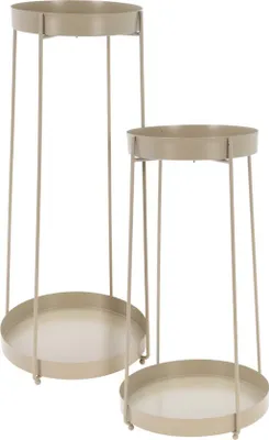 Produktbild von Metallblumenständer für 4 Blumentöpfe, beige, 27 x 58 cm