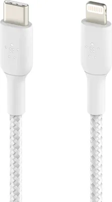 Produktbild von Belkin CAA004BT2MWH, 2 m, Lightning, USB C, Männlich, Männlich, Weiß