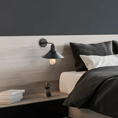 Produktbild von Opviq, Wandleuchte aus Metall, Schwarz und Antik, 24 x 27 x 20 cm | IP20, E27 Fassung, max. 40 W | Stilvolles, industrielles Design für moderne Wohnräume.