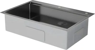 Produktbild von 304 Edelstahl Wasserfall Spülbecken - Einzelschüssel Küchenspüle 84 x 56 cm mit ausziehbarem Wasserhahn - Topmontage