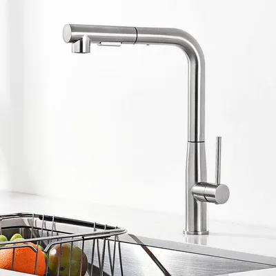 Obrázek produktu pro Nerezová kuchyňská baterie, výsuvná, otočná o 360°, vysokotlaká