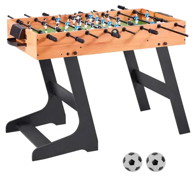 Produktbild von VEVOR Klappfußballtisch, 42 Zoll Standardgröße Fußballtisch, Indoor Vollgröße Fußballtisch für Zuhause, Familie und Spielzimmer, Fußball mit Fußballtisch-Set, inklusive 2 Bälle, 1065x605x810 mm