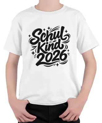 Produktbild von Schulkind 2026 Einschulung Erster Schultag Erstklässler Schultüte Kinder T-Shirt, Weiß, 128