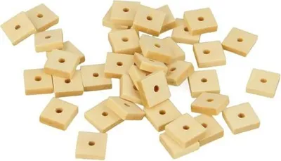 Produktbild von 50 Holzperlen Quadrat 10 x 3 mm