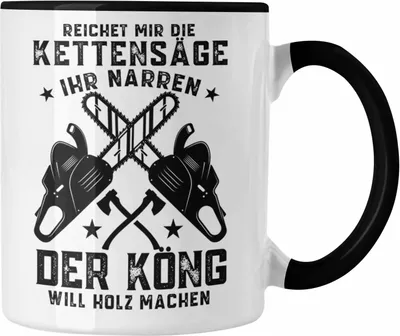 Produktbild von Trendation - Förster Geschenk Tasse Holzfäller Geschenkidee Männer Forstwirt Baumfäller Spruch für Waldarbeiter  (Schwarz)