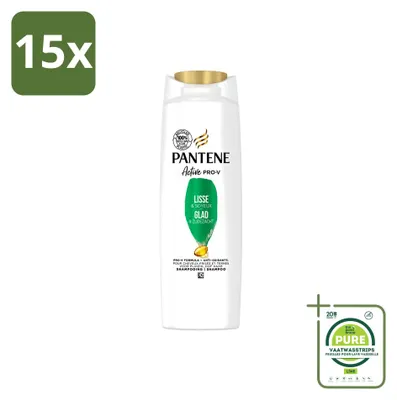 Obrázok produktu pre 15 ks šampónu Pantene Glatt & Seidig pre kučeravé vlasy - 225 ml - veľké balenie