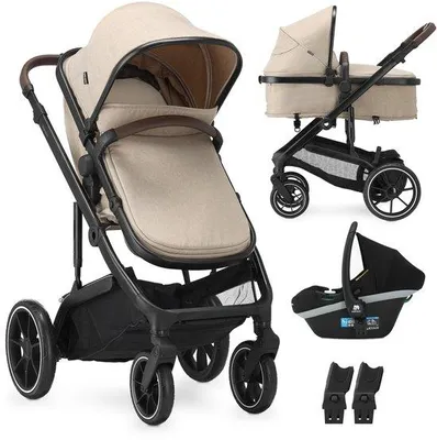 Productafbeelding van Deryan Noa Kinderwagen 3-in-1 – Kinderwagen met autostoel – Nougatkleur