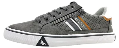 Image de Mustang - Chaussures de sport pour hommes, lacets, couleur gris, style décontracté