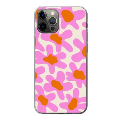 Produktbild von MuchoWow® Handyhülle Schutzhülle Hülle für iPhone 12 Pro Blume - Rosa - Muster Silikon Softcase Handy Hülle - Abdeckung - Geburtstag Teenager