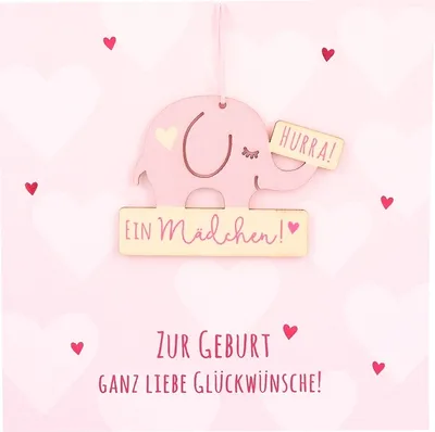 Produktbild von Depesche Klappkarte mit Anhänger : Ein Mädchen! Zur Geburt ganz liebe... Karte mit Anhänger: Ein Mädchen! Zur Geburt ganz liebe...