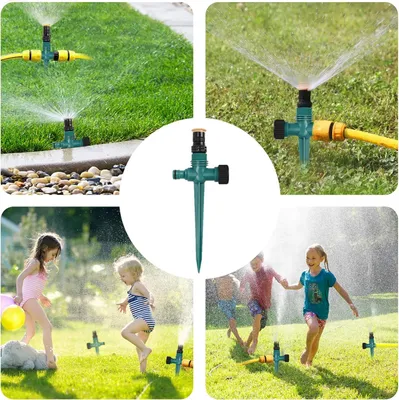 Obrázok produktu pre 4-dielny zavlažovač trávnika, 360° otočný záhradný zavlažovač, záhradný zavlažovač, zavlažovač trávnika, zavlažovač, nastaviteľný, automatický zavlažovací systém (zelený)
