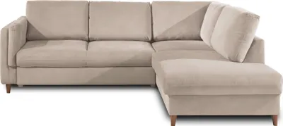 Produktbild von Lisa Design Brooke, Ecksofa rechts, mit Schlaffunktion, 5-Sitzer, aus Samt , Beige