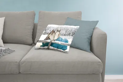 Produktbild von MuchoWow® Zierkissen Sofakissen Wohnzimmer Dekokissen 60x40 cm Pferde - Decke - Schnee - Kopfkissen - Polster mit Foto