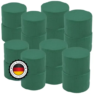 Productafbeelding van Bloemenschuim, cilinder, 16 stuks, 8 x 5 cm - Nat bloemenschuim, steekmos