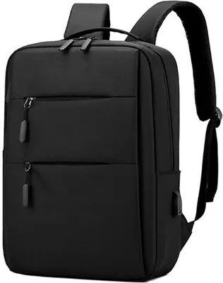 Produktbild von ASKSA Laptop Rucksack 15,6 Zoll Schulrucksack mit USB Ladeanschluss Rucksäcke für Herren & Damen Teenager, Schwarz