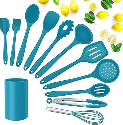 Produktbild von Famanu Küchenutensilien Set - 12-teiliges Silikon-Küchenhelfer-Set