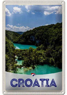 Produktbild von Blechschild Reise 20x30cm Kroatien Meer Natur Urlaub Berge