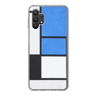 Produktbild von MuchoWow® Handyhülle Schutzhülle Hülle für Samsung Galaxy A32 5G Komposition mit Blau, Rot, Schwarz, Gelb und Grau - Piet Mondrian Silikon Softcase Handy Hülle - Softcase