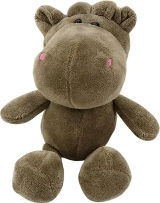Obrázek produktu pro Plyšový maskot hroch na mazlení s přísavkou hnědý 23 X 12 cm
