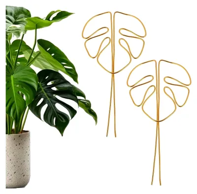 Produktbild von 2 Stück Pflanzenstützen, Rankhilfe für Monstera und andere Zimmerpflanzen (Gold)