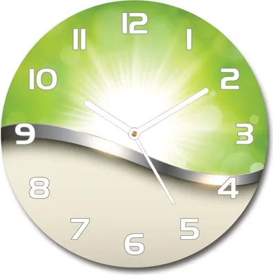 Produktbild von Wanduhr aus Glas 30fi Glasbild Glasuhr Gehärtetes Glas - weisse-zeiger - Green abstraction