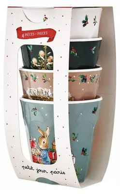 Immagine prodotto di Petit Jour Set di 4 tazze natalizie Peter Rabbit